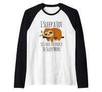 I Sleep A Lot So I Have More Energy to Sleep Cute Lazy Sloth Raglan Baseball Tee