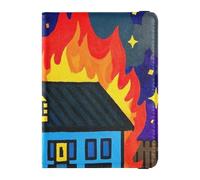 'I Sleep When House Is on Fire' Leather Waterproof Passport Holder for Travel Wallet Combo Passport Holder for Men Ultra Thin, I sleep when house is on fire, 1 size, I sleep when house is on fire, 1