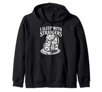 I Sleep With Strangers Traveler Tourist Backpacker - Zip Hoodie