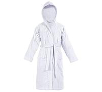 i-Smalls Boys Girls 100% Cotton Hooded Robe Changing Swimming Bath Cover Up With Deep Pockets (White) 11-12