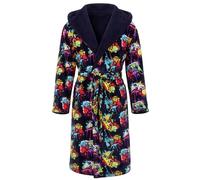 i-Smalls Gamer Dressing Gown Super Soft Fleece Hooded Housecoat Robe with Belt (Navy) L