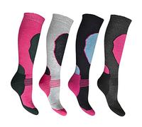 i-Smalls Girls Knee High Thermal Ski Socks Kids Energy Performance Socks 4 Packs 9-12