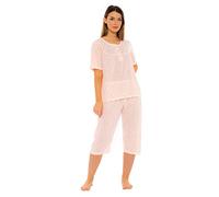 i-Smalls Ladies All Over Star Print Pyjama Set Capri Cotton Blend Crew Neck Cropped