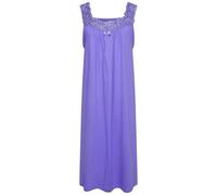 i-Smalls Ladies Crochet Lace Net Embroidery Sleeveless 100% Cotton Long Nightdress Nighty
