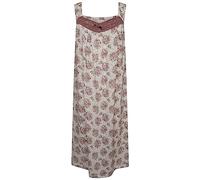 i-Smalls Ladies Long Length Wide Strap Sleeveless Easy Fit Floral Cotton Nightdress (XXL) Dusty Pink