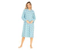 i-Smalls Ladies Long Sleeve Flannel Nighties Super Soft Thermal Floral Nightshirt (18-20) Blue