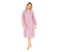 i-Smalls Ladies Long Sleeve Flannel Nighties Super Soft Thermal Floral Nightshirt (18-20) Pink