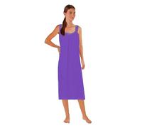 i-Smalls Ladies Low Scoop Back Chemise Lightweight Turquoise Nightdress with Spot Lace Straps (L) Purple