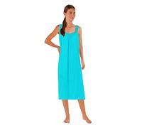 i-Smalls Ladies Low Scoop Back Chemise Lightweight Turquoise Nightdress with Spot Lace Straps (M) Mint