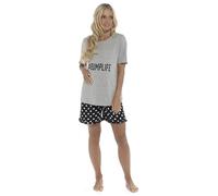 i-Smalls Ladies Maternity Bumplife Polka Dot Short Sleeve Pyjama Set (16-18) Grey
