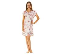 i-Smalls Ladies Nightshirt All Over Roses Ultra Soft Cotton Short Sleeves with no buttons (Pink) S-M