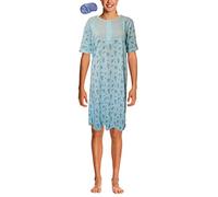 i-Smalls Ladies Nightshirt Nightwear Floral Ultra Soft Cotton with Lilac Eye Mask (20-22) Sky
