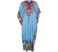 i-Smalls Ladies Oversized Kimono Kaftan Bold Print Nightdress Nightgown (One Size) Teel