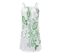 i-Smalls Ladies' Summer Nightdress Sleeveless Floral Paisley Print Nightie Lightweight Loungewear (Green) L