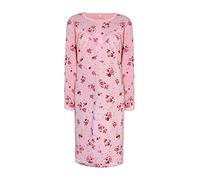i-Smalls Ladies Thermal Fleece Nightdress Super Soft Long Sleeve Floral Nightie (L) Pink