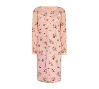 i-Smalls Ladies Thermal Fleece Nightdress Super Soft Long Sleeve Floral Nightie (M) Peach