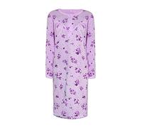 i-Smalls Ladies Thermal Fleece Nightdress Super Soft Long Sleeve Floral Nightie (XL) Lilac