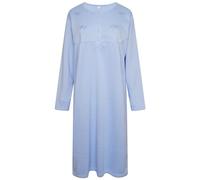 i-Smalls Ladies Thermal Fleece Nightdress Super Soft Long Sleeve Floral Nightie (XL) Marine Blue