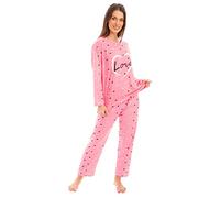 i-Smalls LOVE Heart Sleep Slogan Cotton Pyjama Top & Bottoms (XL) Hot Pink