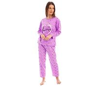 i-Smalls LOVE Heart Sleep Slogan Cotton Pyjama Top & Bottoms (XXL) Hot Purple