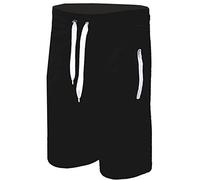 i-Smalls Men`s Summer Plain Fleece Jersey Jogging Shorts (3XL) Black