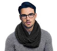 i-Smalls Mens Boys Zane Thick Cable Knit Winter Snood Scarf Neckwarmer (One Size) Grey