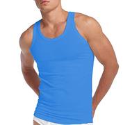 i-Smalls Mens Luxury Premium Fit 2 Packs Vests 100% Cotton (l) SkyBlue