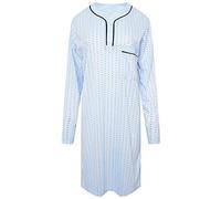 i-Smalls Mens Nightshirt Pyjama Top with Spots Long Sleeve Loose Fit (Blue) L