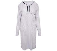 i-Smalls Mens Nightshirt Pyjama Top with Spots Long Sleeve Loose Fit (Grey) XL