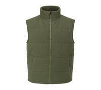 i-Smalls Men's Quilted Gilet Bodywarmer - Olive Green Sleeveless Jacket with Fleece Lining - Lightweight Outdoor Puffer Vest (L)