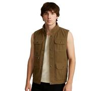 i-Smalls Men's Utility Gilet - Multi-Pocket Microfiber Blend Outdoor Vest for Fishing & Countryside Walks (M) Taupe