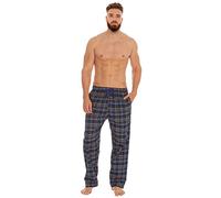 i-Smalls Men's Woven Check Lounge Trousers Casual Lightweight Pyjama Bottoms (L) Denim