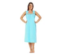i-Smalls Super Lightweight Sleeveless Nightdress 100% Skin-Friendly Cotton Nightie with Elegant Lace Trim (L) Mint