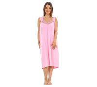 i-Smalls Super Lightweight Sleeveless Nightdress 100% Skin-Friendly Cotton Nightie with Elegant Lace Trim (XL) Pink