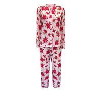 i-Smalls Women Floral Pyjama Set Long Sleeve Button Front Spring 2022 Pyjamas Lounge Set (Pink) XL