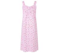i-Smalls Women's 100% Cotton Floral Nightdress Soft Lightweight Sleeveless Sleep Dress Button Front Long Nightie Summer Loungewear (Pink) M
