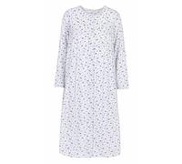 i-Smalls Women's 100% Cotton Nightdress Long Sleeve Button Front Floral Printed Nightie Soft Comfortable Ladies Sleepwear M-XXL (Grey - M)