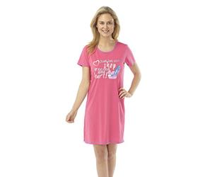 i-Smalls Women's Cute Just Let Me Shop Print Nighty Nightdress (10-12) Pink