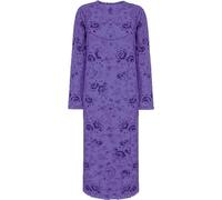 i-Smalls Womens Rose Floral Nightdress 100% Cotton Long Sleeve Thermal Nightie Chemise (XXL) Grape