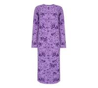 i-Smalls Womens Rose Floral Nightdress 100% Cotton Long Sleeve Thermal Nightie Chemise(XXL) Lilac