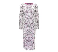 i-Smalls Women's Thermal Nightdress 100% Brushed Cotton Button Front Long Length Nightie L to 3XL (L) Pink