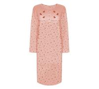 i-Smalls Women's Thermal Nightdress Long Length Cotton Rich Tropical Fruit Print Nightie (L) Peach