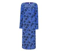 i-Smalls Women's Thermal Nightdress Super Soft Fleece Leaf Print Button Down Nightshirt Nightie (3XL) Navy