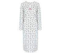 i-Smalls Womens Ultra-Soft Thermal Nightdress Orchid Print Ankle Length Button Down Nightie Chemise (24-26) Navy Orchid