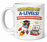 I Smashed My A-Levels Mission Accomplished Funny Exam Results Celebration Coffee Cup Gift Mug