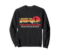 I Smashed Three Peaks Challenge UK Hiking Retro Sunset Sweatshirt