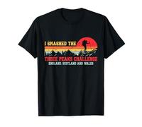 I Smashed Three Peaks Challenge UK Hiking Retro Sunset T-Shirt
