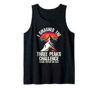 I Smashed Three Peaks Challenge UK Hiking Retro Sunset Tank Top