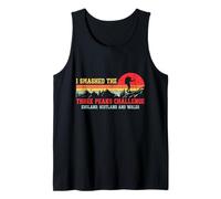 I Smashed Three Peaks Challenge UK Hiking Retro Sunset Tank Top