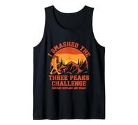 I Smashed Three Peaks Challenge UK Hiking Retro Sunset Tank Top